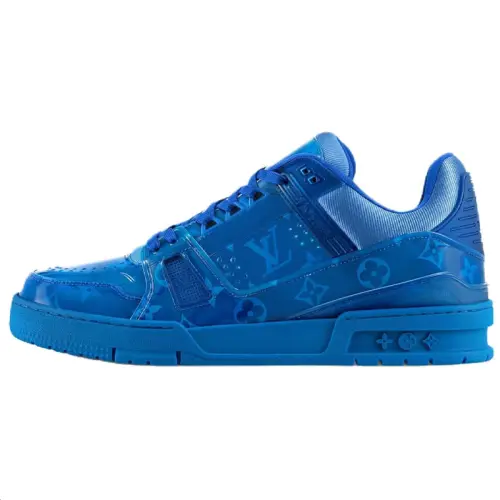 LOUIS VUITTON Trainer Letter Print Low top Skateboard Shoes Men's Blue