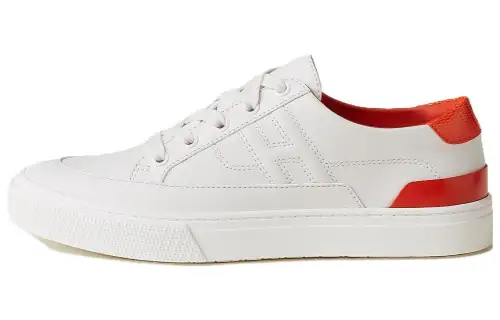 HERMES Deep Leather Minimalist Fashion Low top Skateboard Shoes Women's White Red