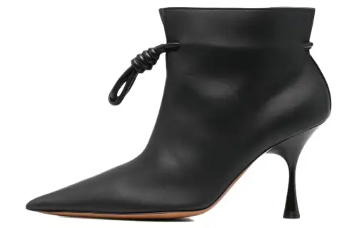 LOEWE Flamenco Cow Leather Ankle Boots Women's Black