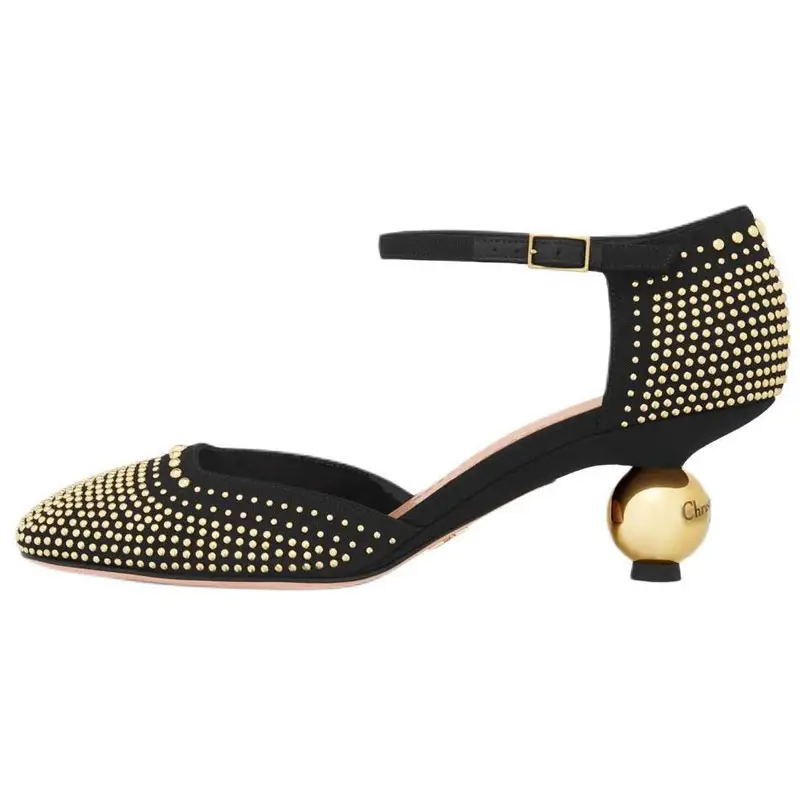 DIOR D Idole Irregular Heel High Heels 6CM Women's Yellow Brown