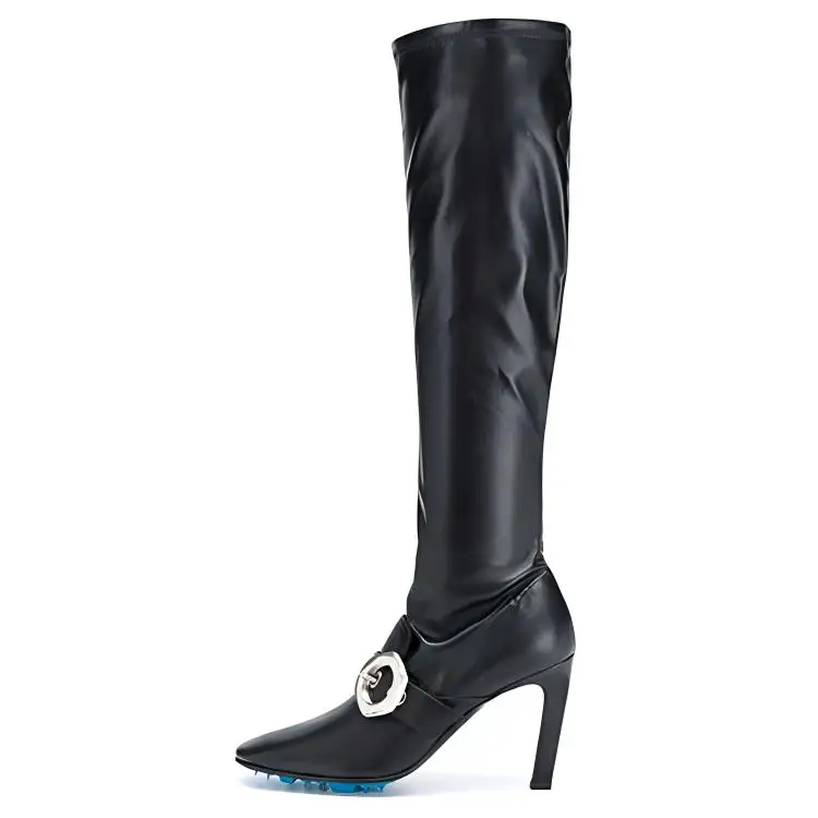 OFF-WHITE buckle-detail over-the-knee boots Women's