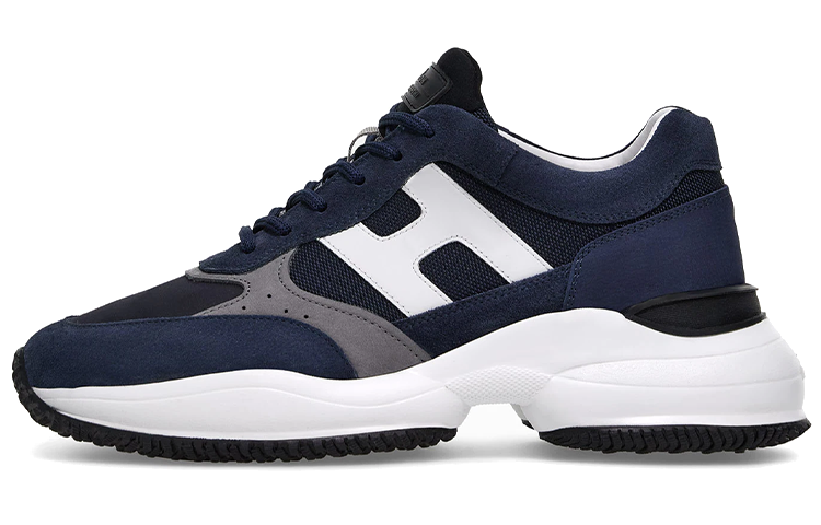 HOGAN Interactive Leather Abrasion Resistant Low top Casual Shoes Men's Blue
