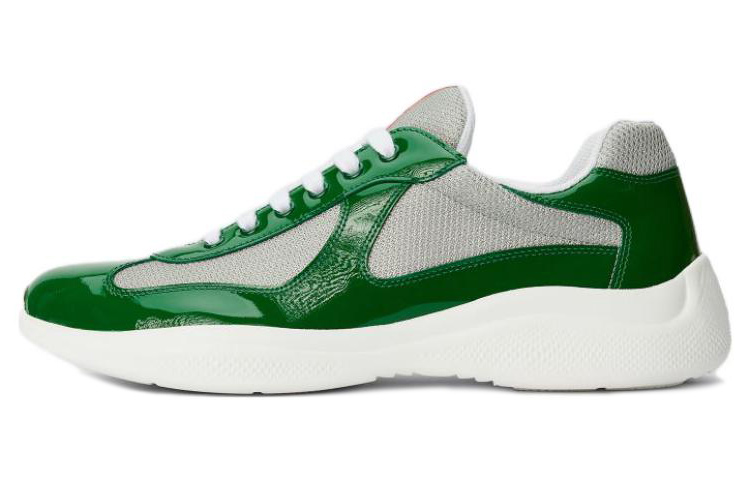 PRADA Prada America's Cup leather lace-up sports shock-absorbing low-top lifestyle shoes men's green