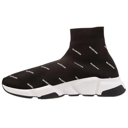 Balenciaga Speed Trainer Mid 'Allover Logo Black'