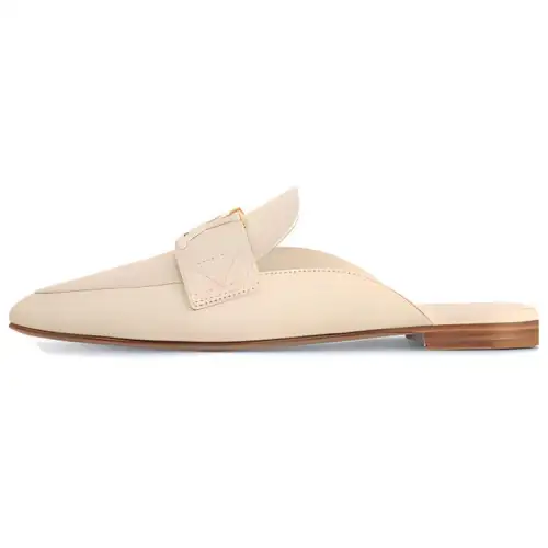 LOUIS VUITTON Capri Metal Detail Quiet Closed Toe Slippers Women's White