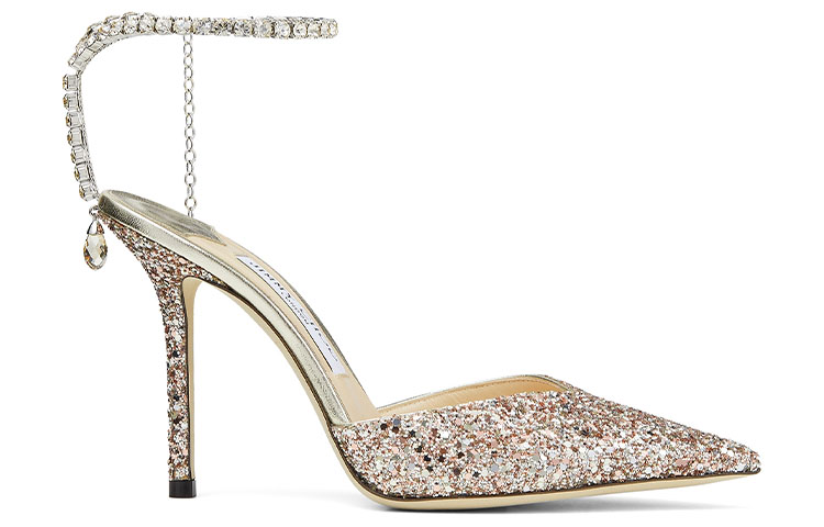 Jimmy Choo Saeda Leather Slim Heel High Heels Women's Pink
