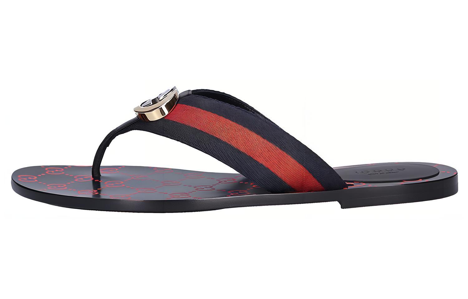 Gucci Wmns Gg Web Sandal 'Black Blue Red' Women's