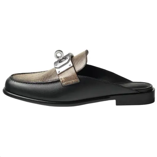 HERMES Closed Toe Slippers Women's Black