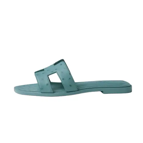 HERMES Oran Slide Slippers Women's Blue