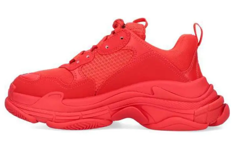 Balenciaga Triple S Low top Chunky Sneakers Men's Red