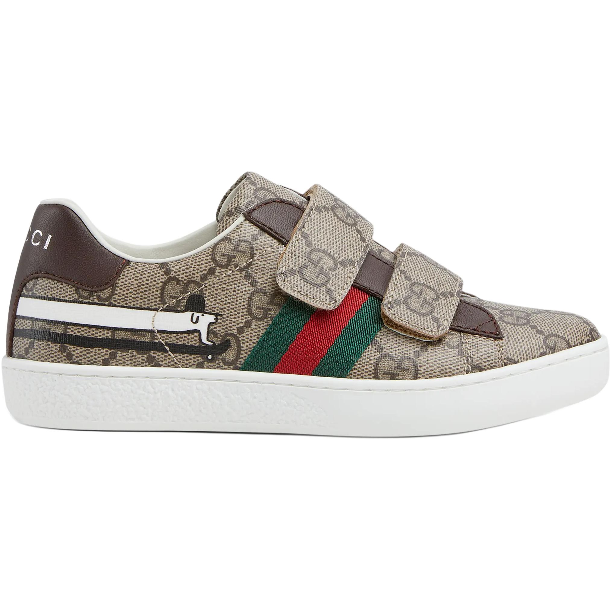 Детские кроссовки Gucci ACE (коричневые) — фото 2