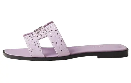 HERMES Oran Slide Slippers Women's Purple