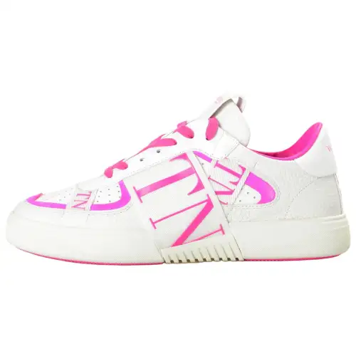 Valentino VL7N Leather Low top Stylish Skateboarding Shoes Women's White Pink