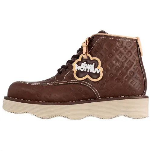 Tyler,The Creator X LOUIS VUITTON Short Combat Boots Men's Brown