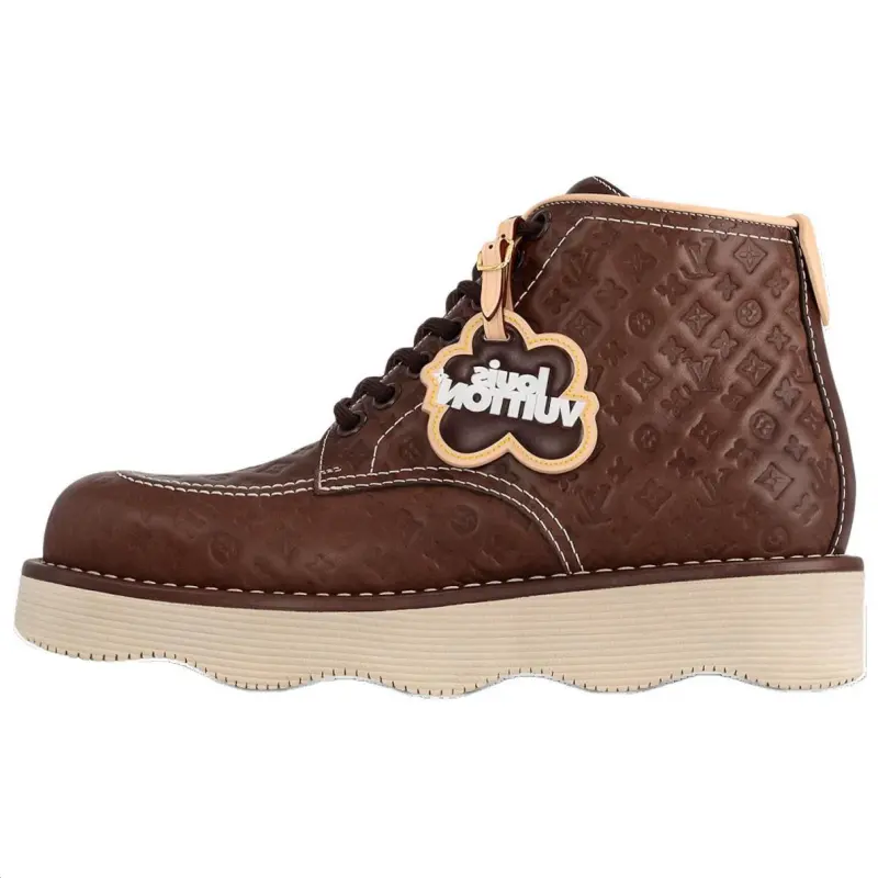 Tyler,The Creator X LOUIS VUITTON Short Combat Boots Men's Brown