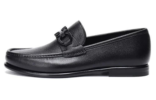 FERRAGAMO Genuine Leather Business Men's Casual Men's Black