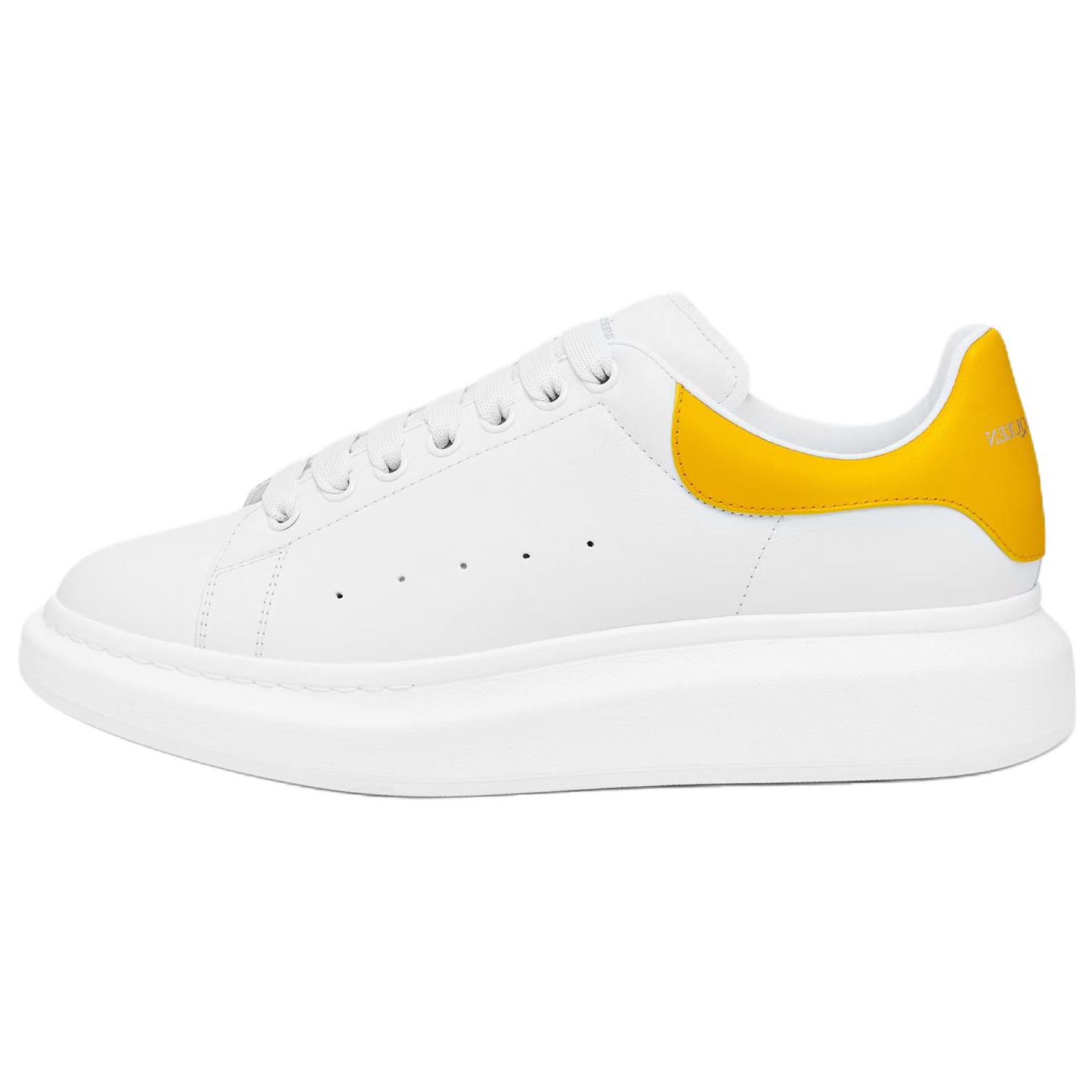Мужские кроссовки Alexander McQueen Oversized Sneaker (бело-желтые)