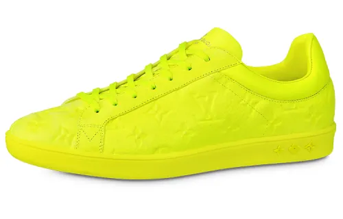 LOUIS VUITTON MONOGRAM Cow Leather Low top Stylish Skateboarding Shoes Men's Yellow