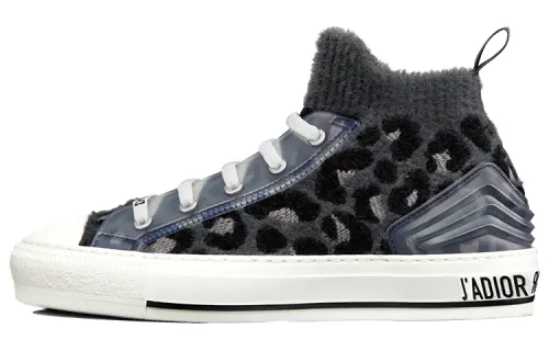 DIOR Walk'n'Dior Platform Shoes High top Stylish Skateboarding Shoes Women's Gray Blue