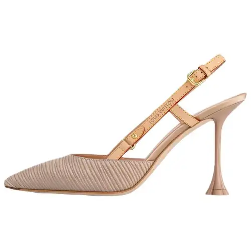 LOUIS VUITTON Blossom Irregular Heel High Heels 9.5cm Women's Light Brown