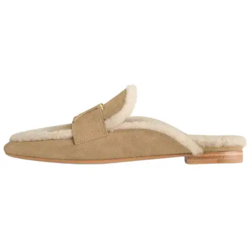 LOUIS VUITTON Capri Closed Toe Slippers Women's Khaki