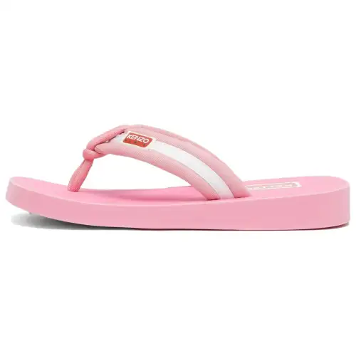 KENZO Logo-patch Striped Flip Flops