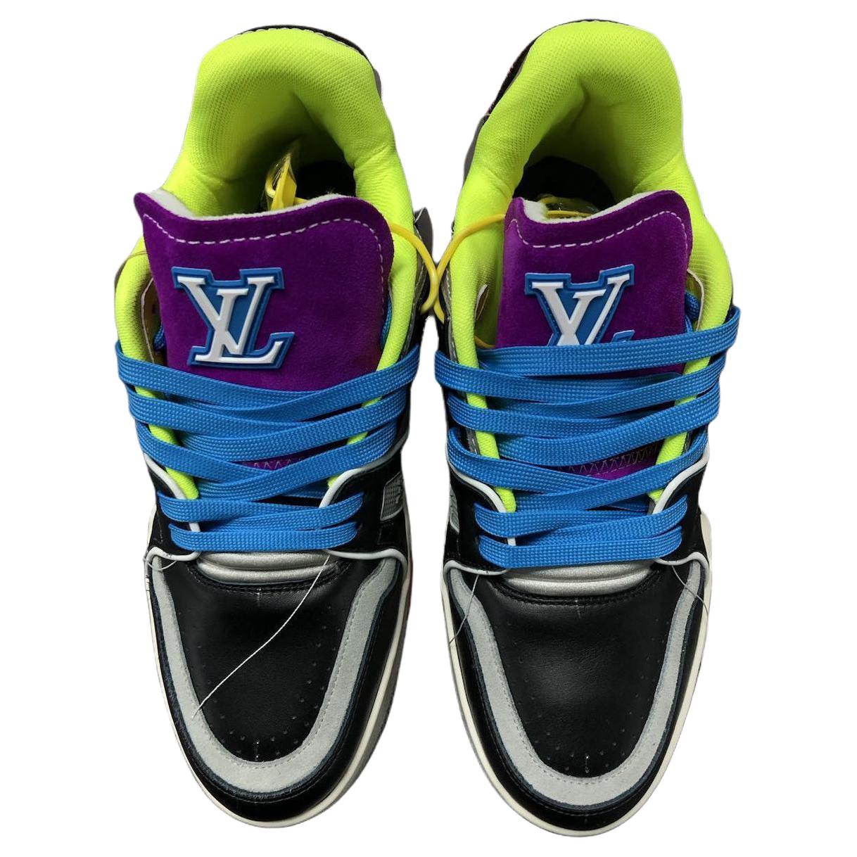 Мужские кеды Louis Vuitton Trainer (черно-серые) — фото 4