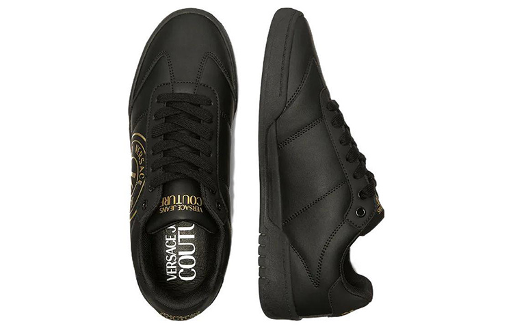 VERSACE JEANS Couture Logo-print Leather Sneakers