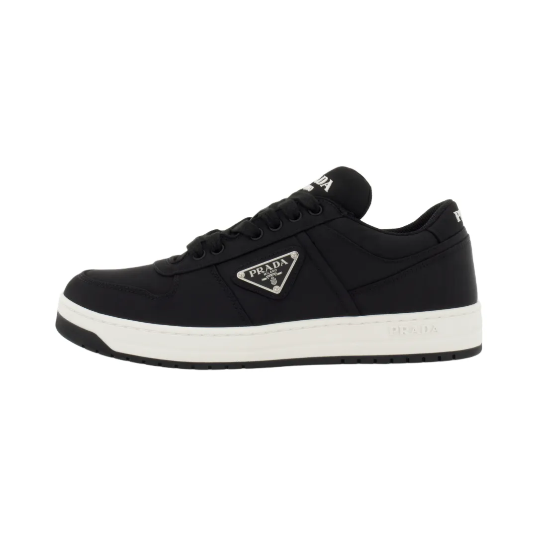 PRADA Re Nylon Gabardine Low Top Sneakers Black Black White