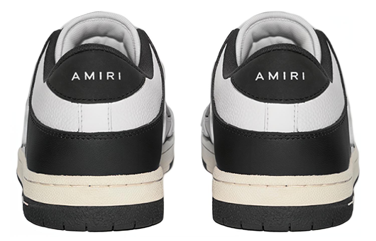 AMIRI Leather Stylish Skateboarding Shoes Women's White Black