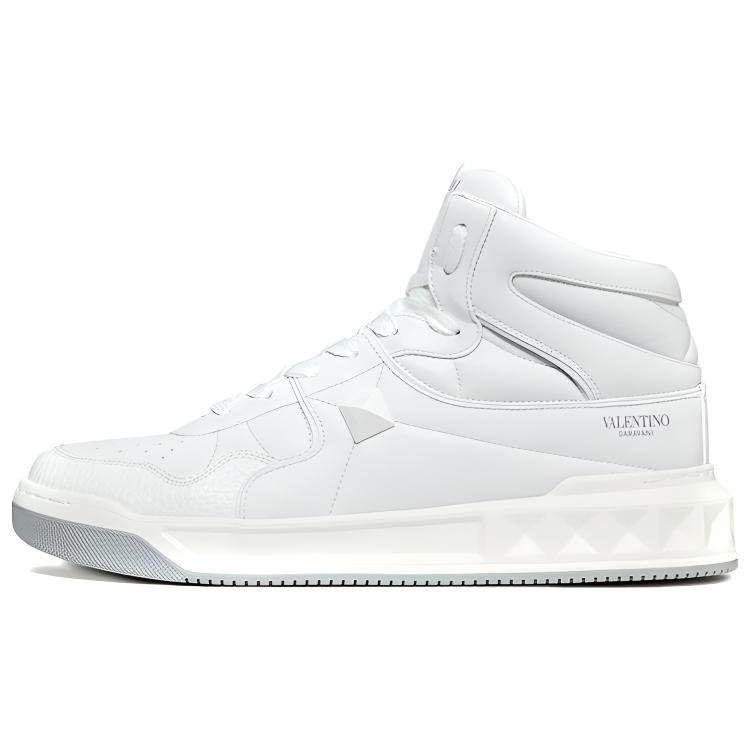 Valentino Valentino One Stud leather versatile and comfortable mid-top sports mid-top fashion sneakers men's white
