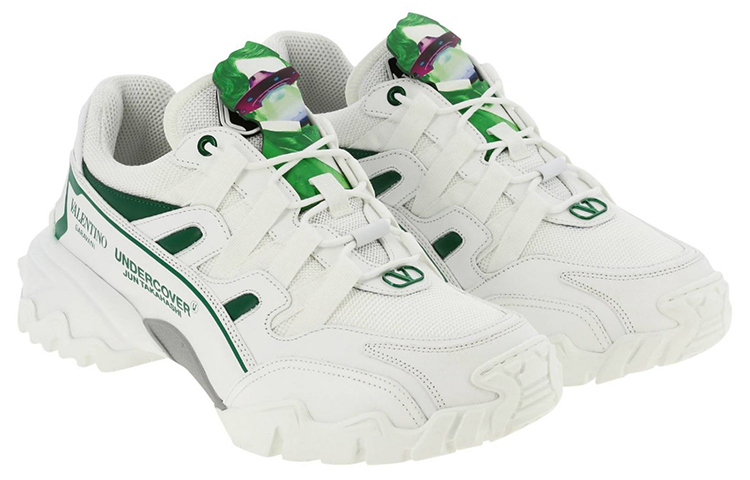 Мужские кроссовки Valentino Climbers (бело-зеленый) — фото 3