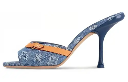 LOUIS VUITTON Revival Quiet Slide Slippers Women's Blue