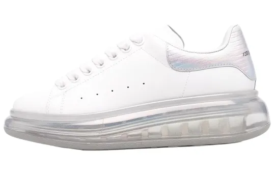Alexander McQueen Leather Larry Oversized Sneakers 'White Iridescent' Women's