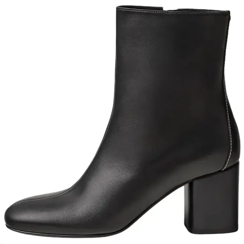 HERMES Licol Calfskin Ankle Boots 7cm Women's Black