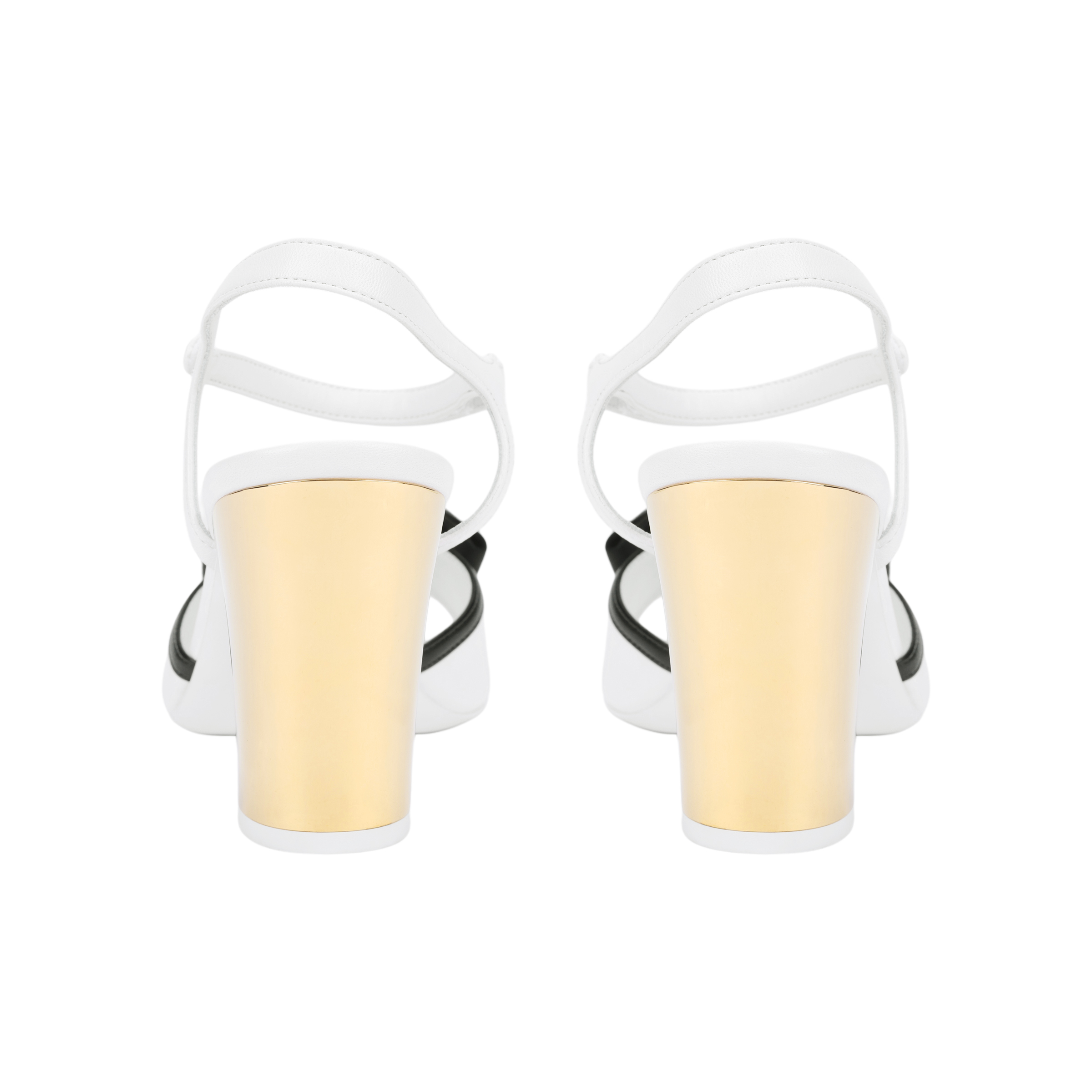 CHANEL Leather One Strap Sandals 8.5cm Women's White