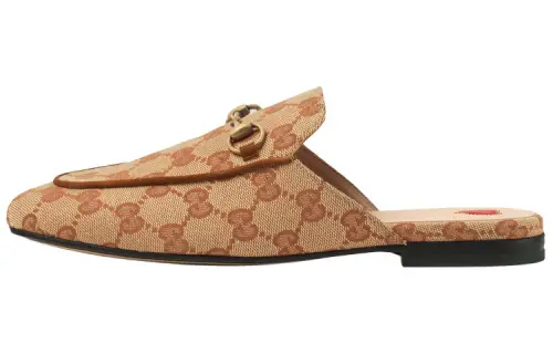 GUCCI Closed Toe Slippers Women's Brown Red