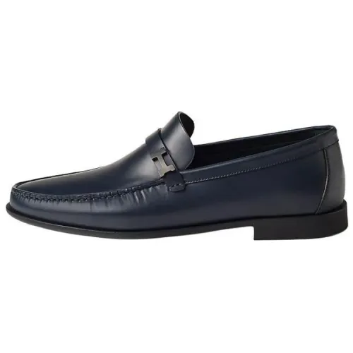 HERMES Idem Loafers Men's Sea Blue
