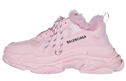 Balenciaga Triple S Fake Fur Pink Women's