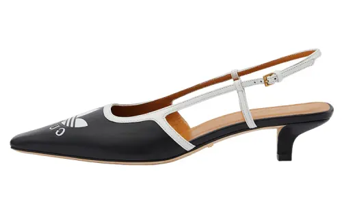 Adidas Originals x GUCCI Leather Fashion Medium To Low Heel Shoes Women's Black