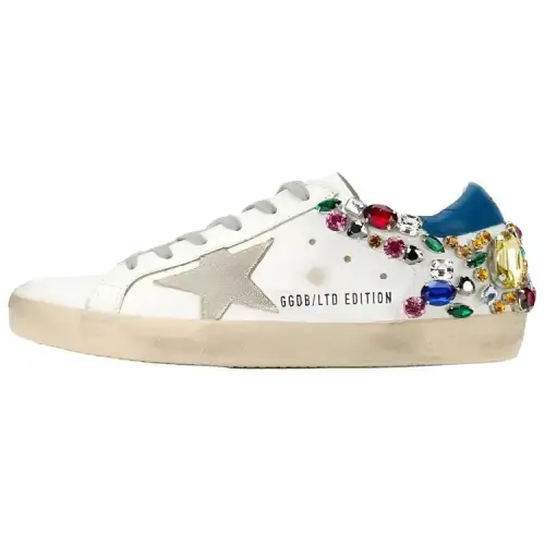 Golden Goose Super Star Skateboard Shoes Women's White Distressed