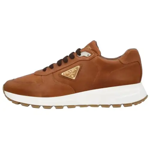 PRADA Leather Low top Casual Shoes Men's Brown