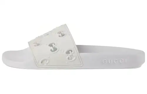 Gucci Wmns Rubber Gg Slide 'White' Women's
