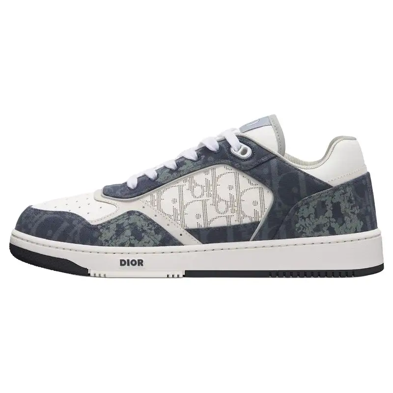 DIOR B27 Low Denim Blue White DIOR Tears Oblique Galaxy Leather