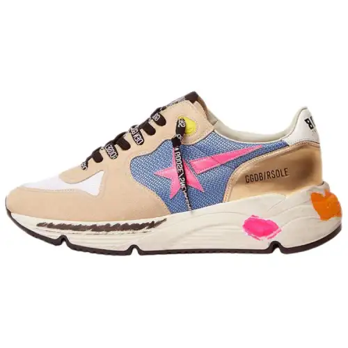 Golden Goose Running Sole Low top Sports Casual Shoes Women's Beige Yellow