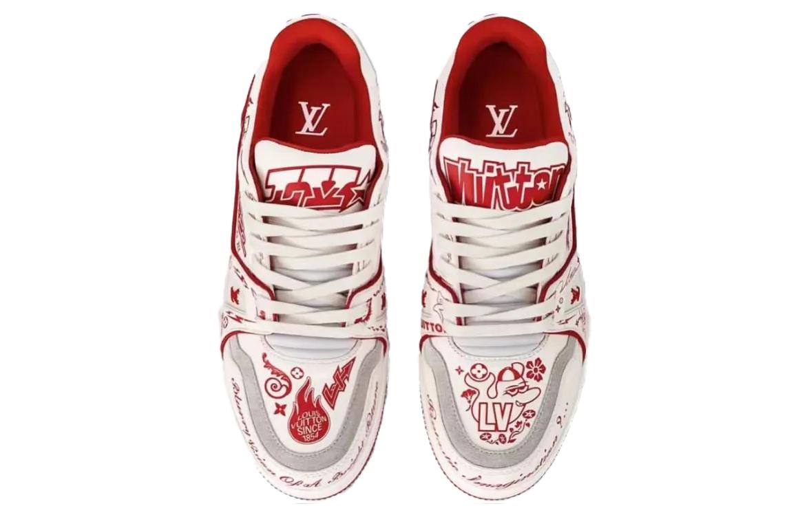 Кеды LOUIS VUITTON Trainer (бело-красные) — фото 3