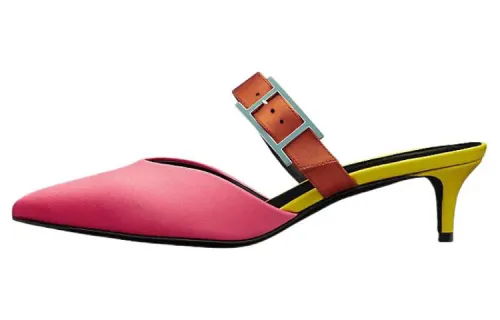 HERMES Blink Closed Toe Slippers Women's Red