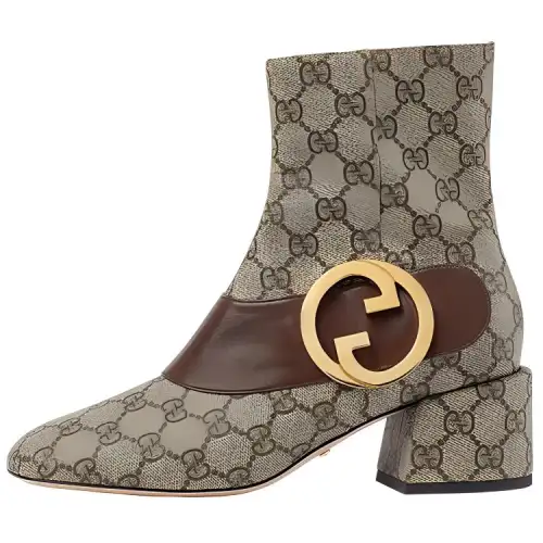 Gucci Wmns Blondie Ankle Boot 'GG Canvas - Beige' Women's