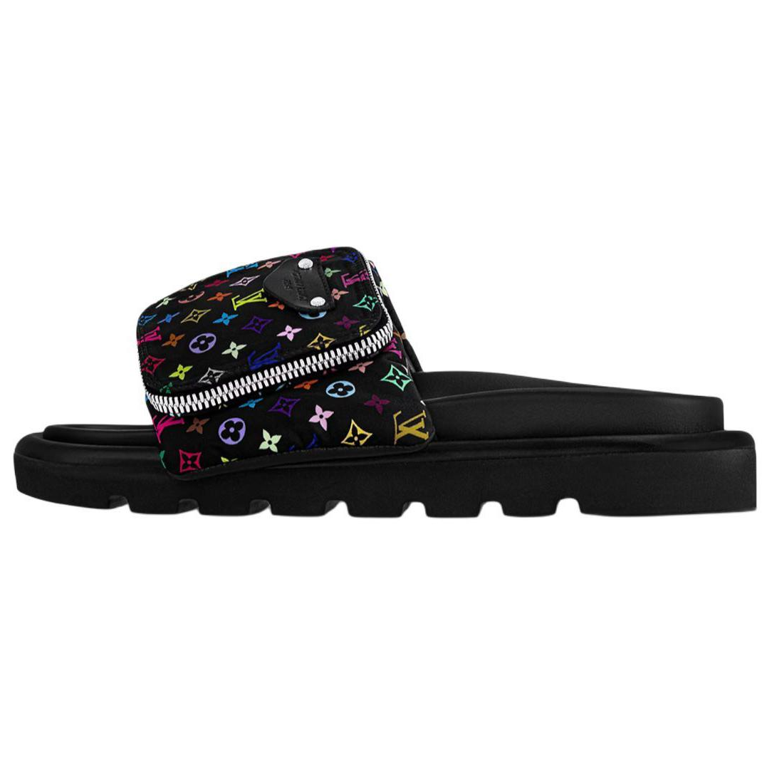 LOUIS VUITTON x Takashi Murakami Slide Slippers Women's Black