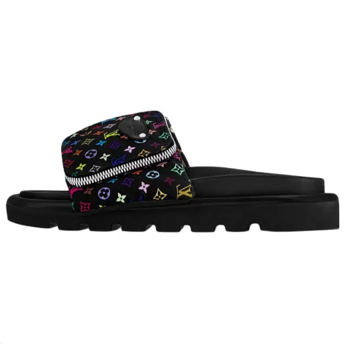 LOUIS VUITTON x Takashi Murakami Slide Slippers Women's Black